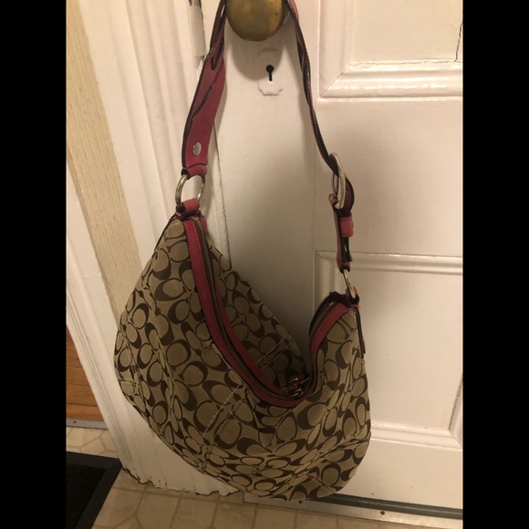 Coach Handbags - Coach pink braided strap hobo